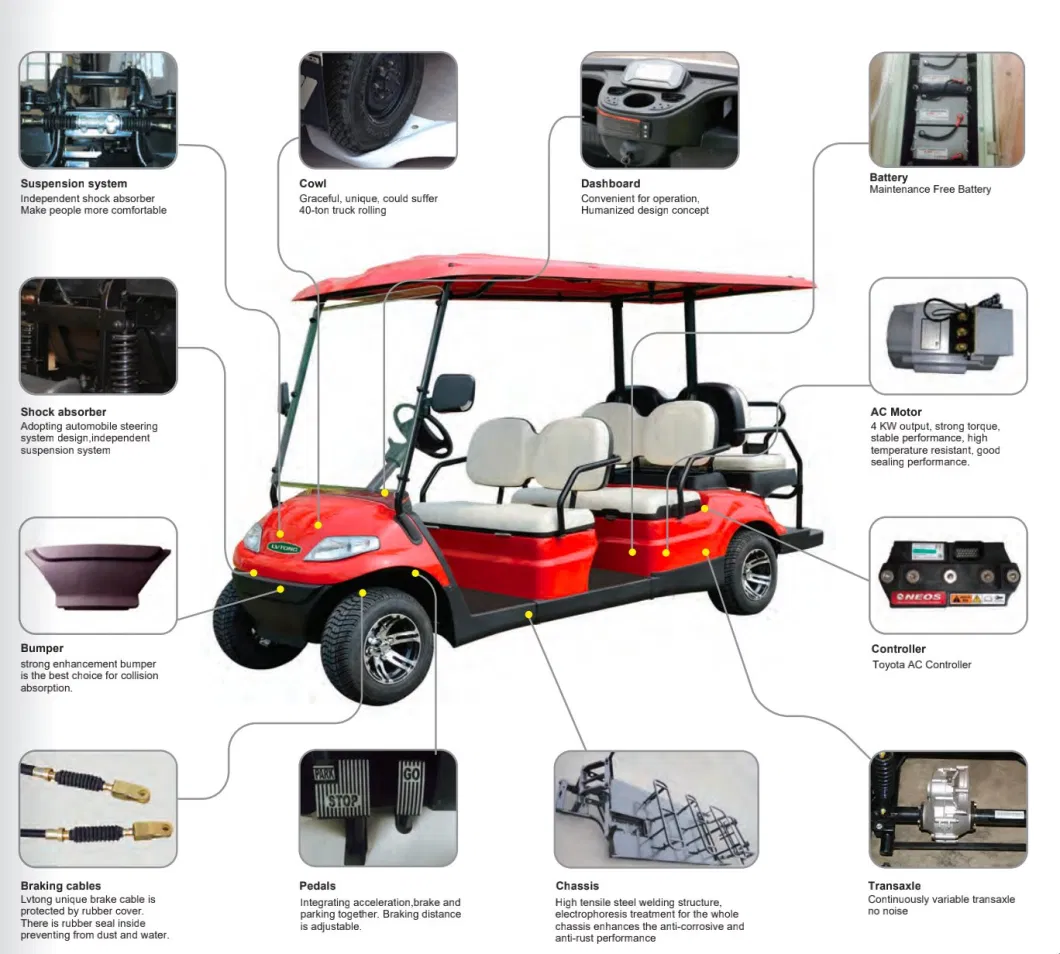 Promotional Good Quality ISO, CE Certificate 2 Passengers Electric Golf Cart (LT-A2)